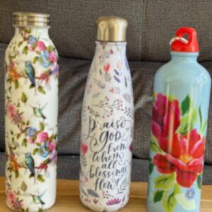 Decorative Water Bottles, Set of 3, from Altar'd State, Pioneer Women, Etc